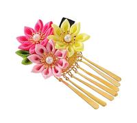 DEARMAMY Épingle Cheveux Femme Décorative Fleurs Accessoire Coiffure Hanfu Pince Cheveux Pompon Pour