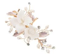 DEARMAMY Épingles De Cheveux De Mariage Épingles à Cheveux Décoratives Clips De Beauté De La Mariée Accessoires De Cheveux De Demoiselle D'honneur Épingles à Cheveux Fleur Golden Céramique