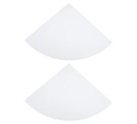 DEARMAMY Étagère D’Angle Murale en PVC Blanc Cassé, Rayon 28 Cm, Lot de 2 Set, Support de Rangement Pratique pour Salle de Bain, la Cuisine et Chambre - Organisateur de Décoration