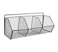 DEARMAMY Étagère Murale Cuisine Métal Compartiments Support Rangement Suspendu Panier Organisateur Mural pour Épices et Éponge Gain de Place pour Petites Cuisines Installation Facile et