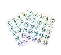 DEARMAMY Étiquettes Autocollantes Numérotées 1-25, Lot de 2 Feuilles Résistantes à L'eau, Auto-adhésives sans Résidu, Rondes, Multi-usages pour Bureau, Organisation et Classification