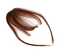 DEARMAMY Extensions De Cheveux À Frange Aérienne Style Perruque Petite Frange Foncée Et Lisse Accessoire Synthétique Fausse Frange Fine Cheveux Humains Extension À Clipser Pour