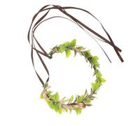 DEARMAMY Fairy Crown Headband Lightweight Comfort Heart Shaped Woodland Goddess Crown Elf Floral Wreath For Cosplay Wedding Photo Sessions