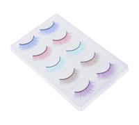 DEARMAMY Faux Cils Colorés En Fibres Synthétiques 5 Paires Épais Naturels Pour Cosplay Maquillage Confortables à Porter