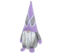 DEARMAMY Figurine Lapin de Pâques Décorations de Pâques Pourpre Bois Tissu Peluche et Sable Statue Décorative Stable pour Fête de Printemps Décoration D'intérieur