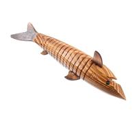 DEARMAMY Figurine Requin Bois Sculpture Miniature Décor Bureau Stable et Élégant pour Maison et Jardin