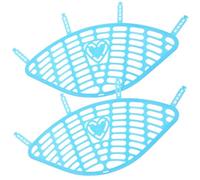 DEARMAMY Filets de Protection Arrière Vélo Électrique en Plastique Bleu 16-20 Pouces, Lot de 2, Grille de Roue Arrière Sécurisée pour Garçon et Filles, Accessoires Vélo Style Aléatoire
