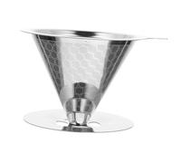 DEARMAMY Filtre Café Inox Réutilisable Double Couches Mailles Fines Acier Entonnoir à Café Métallique pour Infusion Maison et Professionnels