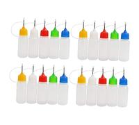 DEARMAMY Flacon Souple à Embout d'Aiguille 30Ml Lot de 20 Bouteilles Applicateurs Rechargeables avec Couvercles Pratique pour Colle Liquide DIY Artisanat