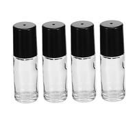 DEARMAMY Flacons à Bille Vides 30 Ml Lot de 4 Flacons Roll-On Rechargeables en Verre Transparent pour Voyage et Échantillons