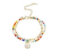 DEARMAMY Fleur Bracelet Fleur Perle Bracelet Bracelet Perlé Fleur Fille Proposition Bracelets Pour Adolescentes Filles Bracelets Esthétique Fleur Fille Bracelet Coloré Douce