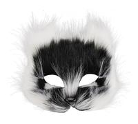 DEARMAMY Furry Fox Masque Cosplay Costume Masque Halloween Fox Masque Furry Fox Demi-Visage Animal Furry Party Noël Chat Masques Pour Halloween Carnaval Mascarade