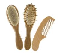 DEARMAMY Garçon Fille Laine Naturelle Peigne Et Brosse Pour Soins Capillaires Cadeau Garçon Fille