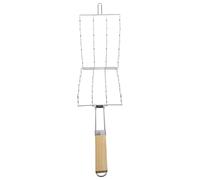 DEARMAMY Grille à Saucisses Pliable en Acier Inoxydable pour Barbecue Extérieur, Accessoire Multifonction Portable, Support Grill Légumes et Viande, Camping et Pique-niques