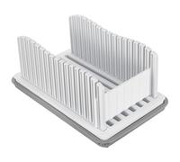 DEARMAMY Guide Trancheuse Plastique Antidérapante à Largeur Réglable Ramasse-Miettes Intégré Ustensile Cuisine pour Maison Toasts et Bagels Planche à Découper Compacte