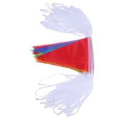 DEARMAMY Guirlande de Fanions Triangulaires Multicolores 150 Pièces en Polyester Résistant la Déchirure Cordon Étendu pour Décoration Festive D'événements Extérieurs