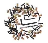 DEARMAMY Insert Filetée Métal pour Meubles en Bois 50 Pièces Écrous Filetés Vis à Bois 2 Clés Hexagonales et 1 Foret Fixation Stable et Corrosion Résistante