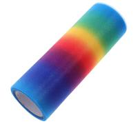 DEARMAMY Jupe Tutu en Tulle Arc-en-ciel Dégradé Pailleté 15 Cm X 10 M, Tissu Polyester Transparent Scintillant pour Décoration de Fête, Mariage et Couture Créative