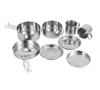 DEARMAMY Kit Casserole Camping Inoxydable Multifonction 1 Pièce 500-800ml, Ustensiles Cuisine Combinés Portables pour Randonnée et Pique-niques en Plein Air, Équipement Léger et Compact