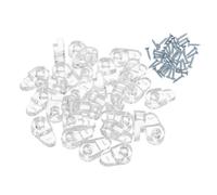 DEARMAMY Kit de 40 Clips de Fixation pour Verre Transparent 35X16 MM avec Vis en Zinc Blanc Clips de Retenue pour Portes de Placard Miroirs et Vitrines Maintien Sécurisé pour Usage