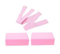 DEARMAMY Kit de Fitness Yoga Bandes de Traction Élastiques et Briques de Yoga en Eva Haute Densité, Légère et Portable, pour Étirements, Pilates et Musculation, Ensemble Complet