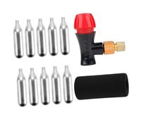 DEARMAMY Kit de Gonflage de Pneus de Vélo 12pcs Gonfleur Co2 16g, Manchon Isolant, Compatible Valves Presta, Léger et Compact pour Cyclisme