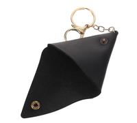 DEARMAMY Kit De Harnais D'écouteurs Ceinture Porte-Cordon De Voyage Porte-clés Passer Rétractable Accessoires De Voyage Mousqueton Carte Écouteurs Filaires Portefeuilles Mini Black Cuir