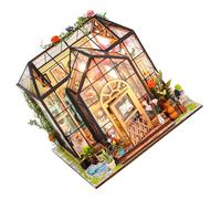 DEARMAMY Kit de Maquette de Serrage Miniature à Monter Soi-Même en Bois Puzzle 3D Maison de Fleurs Décoration Créative pour Chambre Kit de Construction Artisanale sans Piles Présent