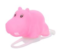 DEARMAMY Lampe de Guidon Vélo Garçon et Filles Petit Hippopotame, Accessoire Vélo Tout-Petits Lumineux sans Son, Plastique Solide avec Bande Silicone Élastique Réglable pour Guidon 7-13