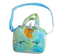 DEARMAMY Licorne à Une Main Pochette bandoulière Femme Sacoche bandoulière Femme Bourse Porte-Monnaie zippé Portefeuille bandoulière Licorne bandoulière Petite Fille Flanelle Green