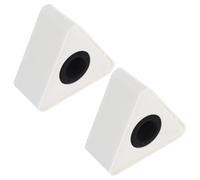 DEARMAMY Logo Microphone Station Triangle Portable ABS Support Drapeau Blanc pour Interview Animateurs et Journalistes 374 X 374 X 177 Pouces Lot de 2