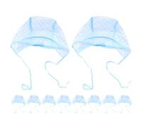 DEARMAMY Lot de 10 Bonnets à Mèches Bleus en Plastique Réutilisables avec Cape Assortie pour Coloration Capillaire Précise, Protection Anti-taches, Confort, Accessoires Coiffure