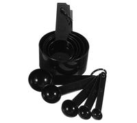 DEARMAMY Lot de 10 Set de Set de Cuillères Doseuses et Tasses à Mesurer avec Graduation en Pp, Manche Confortable Cuisine et Pâtisserie, Ensemble Pratique pour Mesures Précises