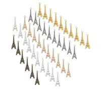 DEARMAMY Lot de 100 Breloques Tour Eiffel en Alliage Vintage 5 Couleurs Accessoires Miniatures pour Création de Bijoux Pendentifs Porte-Clés et Bracelets DIY
