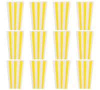 DEARMAMY Lot De 12 Boîtes à Popcorn En Papier Rayé Jaune, Récipient Léger Et Résistant Pour Snacks Et Frites, Pour Fêtes, Soirées Cinéma Et Événements Spéciaux