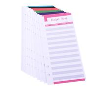 DEARMAMY Lot de 12 Cartes Papier Budget à 6 Couleurs Trous Feuilles Budgétaires pour Planificateur Budgétaire Personnel Suivi des Dépenses et Organisation Financière Pratique