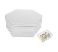 DEARMAMY Lot de 12 Coussinets d'Isolation Phonique Hexagonaux en Feutre Blanc Pur Tapis Insonorisant Mural avec Punaises Décoration Murale Acoustique Échos et Ambiance Silencieuse
