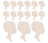 DEARMAMY Lot de 12 Découpes en Bois Vierge Visage de Femme Africaine Tranches de Bois Polies pour Peinture DIY Supports à Peindre Décoratifs pour Création et Décoration Murale