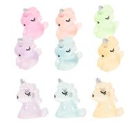 DEARMAMY Lot de 12 Figurines Licorne Phosphorescentes Multicolores Décoration Licorne Lumineuse pour Voiture Petite Taille pour Décoration Anniversaire et Intérieur