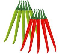 DEARMAMY Lot de 12 Stylos Gel à Encre Fluide Forme Poivron Rouge et Vert, Taille Compacte, Légers et Ergonomiques, Stylos pour Écriture Scolaire, Carnet et Signature, Présent pour Élèves