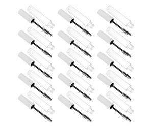 DEARMAMY Lot de 15 Tubes de Mascara Vides 10 Ml Blanc avec Brosse Intégrée, Flacon de Mascara Rechargeable Transparent, Format Compact pour Échantillons et Voyage, Tube de Brosse à Cils