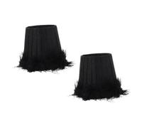 DEARMAMY Lot de 2 Abat-Jour Mural en Tissu Noir et Vert Accessoires pour Lampe Décorative de Salon et Chambre Couvre-Lampes Légers et Résistants Remplacement pour Luminaires