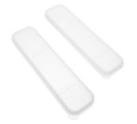 DEARMAMY Lot de 2 Boîtes à Couverts Transparentes Couvercle Étui Pliable et Portable de 20 CM pour Baguettes Cuillères et Fourchettes Trousse de Voyage Pratique pour Rangement Couverts