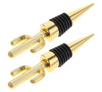 DEARMAMY Lot de 2 Bouchons de Vin Créatifs Cactus en Alliage Doré Fermeture Hermétique Anti-Oxydation pour Bouteilles de Vin et Bière Accessoires Décoratifs pour Fêtes Mariages et