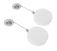 DEARMAMY Lot de 2 Câbles de Sécurité Antivol en Acier Haute Résistance 1 Mètre Boîtiers Rétractables Automatiques Blanc, Verrouillage par Crochet et Protection Anti-perte, pour Chantier