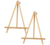 DEARMAMY Lot de 2 Chevalets en Bois Miniatures 18x24 Cm, Chevalet de Dessin Pliable et Réglable pour Peinture, Support à Toile pour Atelier Artistique, Bureau et Exposition
