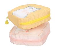 DEARMAMY Lot De 2 De Rangement Pour Serviettes Hygiéniques Pour Femmes Refermables Mignons Messagers Glacières Transparentes Voyage Grand Format Pliables Pour Serviettes