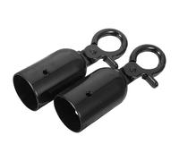 DEARMAMY Lot de 2 Embouts de Corde 32 MM en Alliage de Zinc Crochet Noir Brillant Moyen pour Poteaux de Guidage Accessoires de Fixation Sécurisée pour Barrières et Gestion des Foules