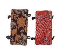 DEARMAMY Lot de 2 Housses Isolantes Anti-Brûlure pour Poignée de Théière en Tissu Résistant à la Chaleur Protection des Mains Motifs Dragon Marron et Rouge Adaptées Usage Domestique et