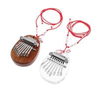 DEARMAMY Lot de 2 Kalimbas Miniatures à 8 Notes en Bois et Cristal Piano à Pouces Compact et Portable Instrument Musical Kalimba pour Débutants et Amateurs pour Relaxation et Créativité